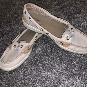 Tan Sparkly Sperrys